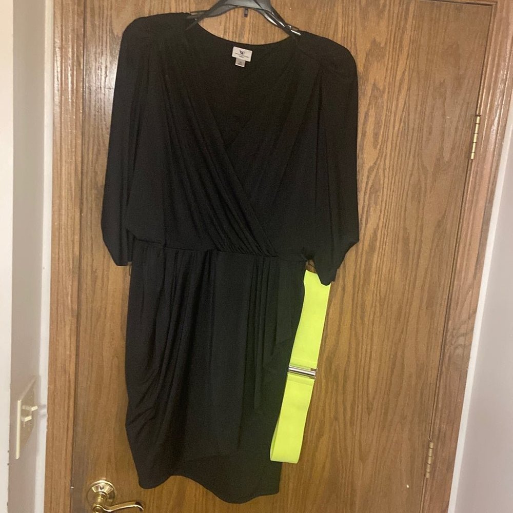 1X black short dress